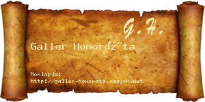 Galler Honoráta névjegykártya